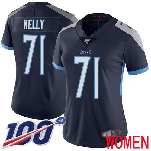 Tennessee Titans Limited Navy Blue Women Dennis Kelly Home Jersey NFL Football 71 100th Season Vapor Untouchable